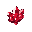 a vibrant blood red crystal item with multiple crystals that fits a minecraft style of pixle art