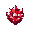 a vibrant blood red crystal item with multiple crystals that fits a minecraft style of pixle art