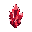 a vibrant blood red crystal item with multiple crystals that fits a minecraft style of pixle art