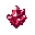 a vibrant blood red crystal item with multiple crystals that fits a minecraft style of pixle art