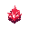a vibrant red crystal item with multiple crystals that fits a minecraft style of pixle art