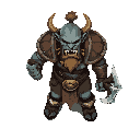 top-down view of an orc warrior 