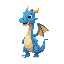 a blue dragon standing