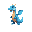 a blue dragon standing