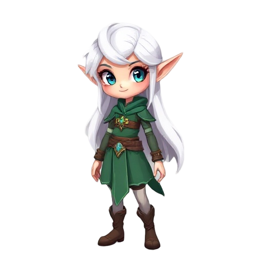 female elf with white hair