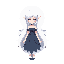 a moon goddess with a dress and white hair