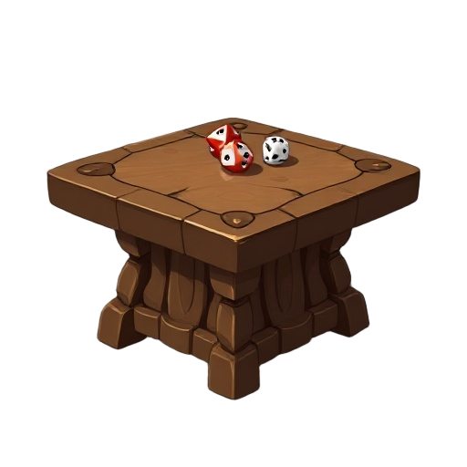 fantasy middle ages dice table for a rpg tavern