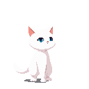 side view chibi white cat rpg battle