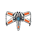 a spaceship similar to an x-wing from star wars