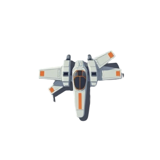 a spaceship similar to an x-wing from star wars