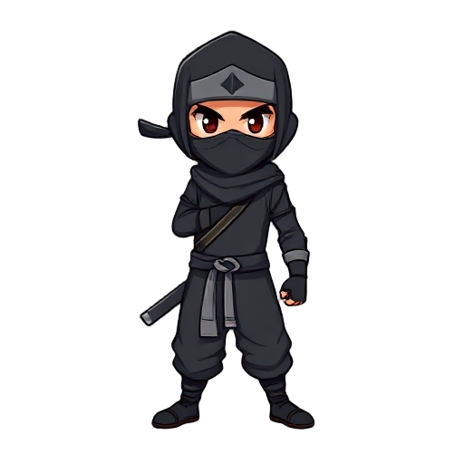crie um ninja de preto 