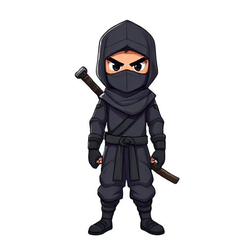 crie um ninja todo de preto