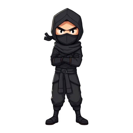crie um ninja de preto 