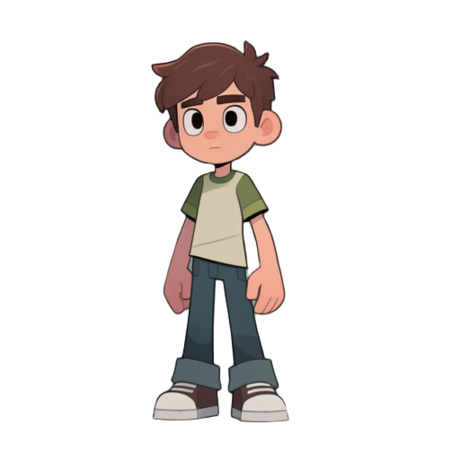 young male main character