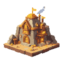 make me a modern gold mining building with theotown game design 
