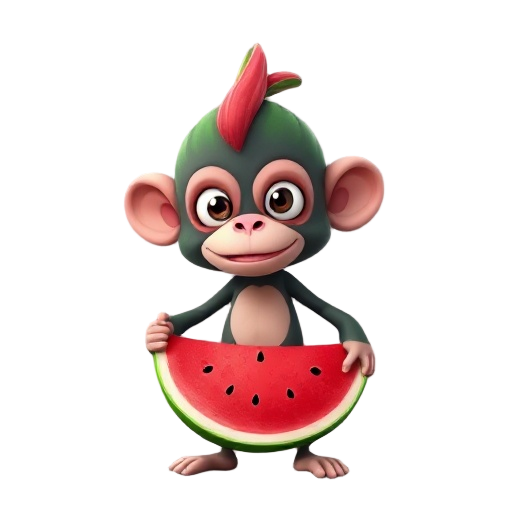 create a brainrot hero half monkey half watermelon