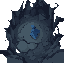 a lone blue-cloaked wanderer, half-armored and half-enchanted, moving through forgotten depths with quiet resolve and hidden power.