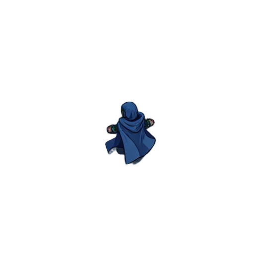 a lone blue-cloaked wanderer, half-armored and half-enchanted, moving through forgotten depths with quiet resolve and hidden power.