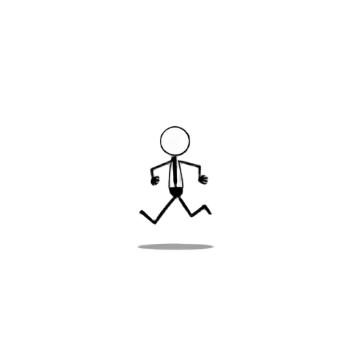 create a plain stickman sprite with jump, idle walk and run