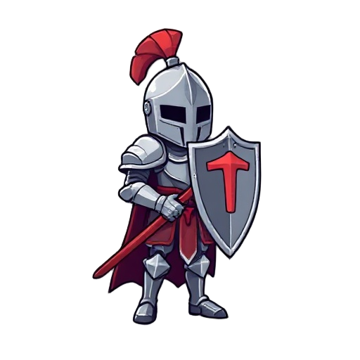 a 2d pixel image of an knight