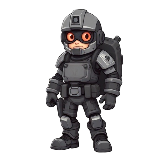 crie um personagem que seja um mecanico quero ele achatado e om uma mochila quero animaçoes de ataque com ferramentas
