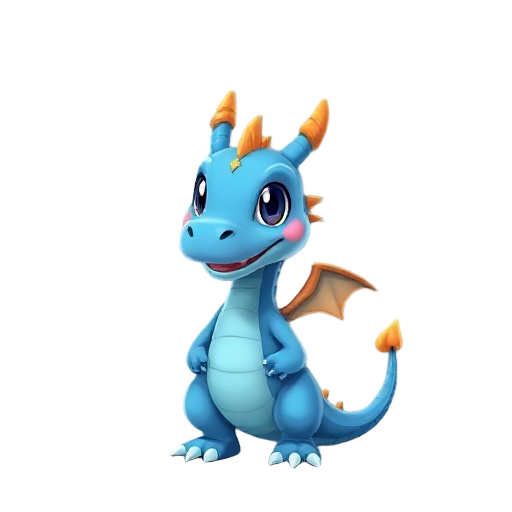 cute dragon blue