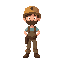 create pixel topdown woodcutter character for unity.