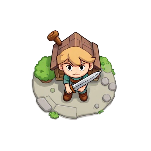 tiny villager with sword