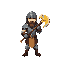 a soldier with gold axe