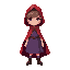 a little red riding hood, but purple.