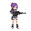 shooter girl with purple hair