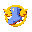 paper mario 64 badge icon style, a winged boot badge