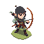 futuristic retro cryberpunk style ranger using bow