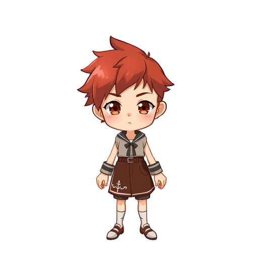 puedes hacer un personaje al estilo de rpg maker con pelo rojo
