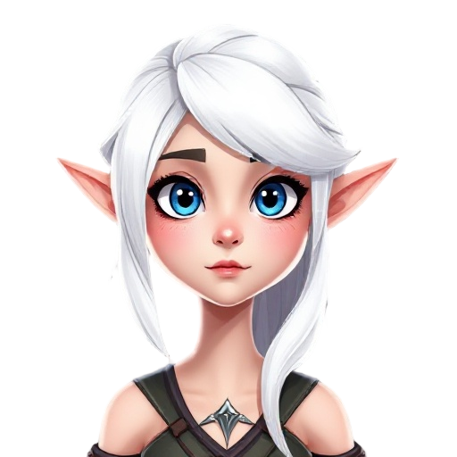 female elf with white hair