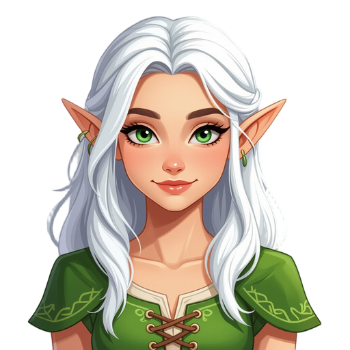 female elf with white hair