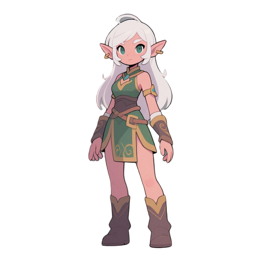 female elf with white hair