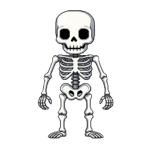 a 8-bit skeleton without any equipament