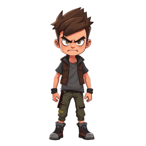 angry teenage boy in a post-apocalyptic world 