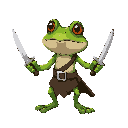 frog of the rogue class using daggers