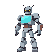 create a strong, sideways humanoid robot; it's missing one arm.