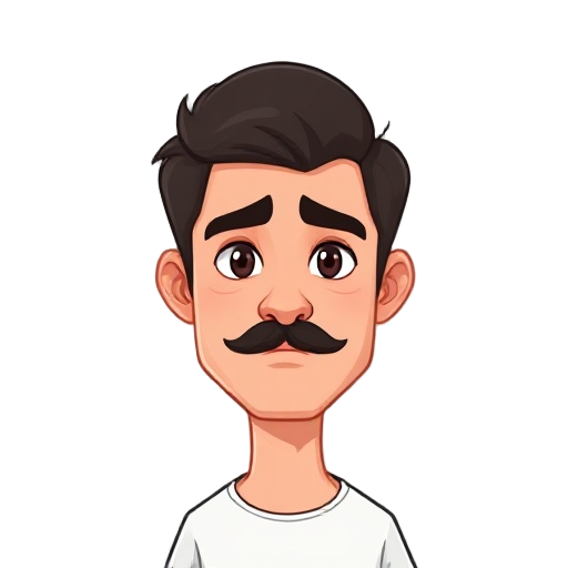 the image features a man who appears to be in his late 20s to mid-40s, with a medium build.  1.  personal appearance: the man has a lightly tanned complexion and dark, slightly wavy hair, neatly styled and parted on the side. he has a full mustache and a 