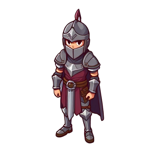 retro, isometric, knight, rpg, game, knight, cartoon, isolated, fantasy, person, pixel