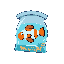 a clownfish inside a water bag