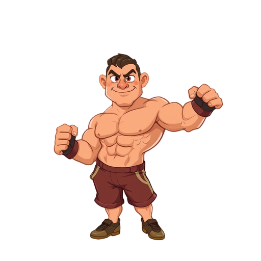 a muscle boxer, for a 2d game 