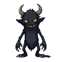 creepy dark gray tall monster
