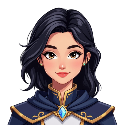 blackhair female with mage outfit