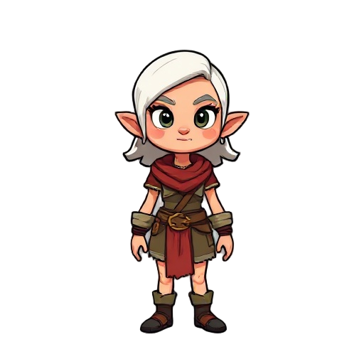 um personagem cego, com faixas no rosto. cabelos brancos, pele alva. cruz de martirio vermelha na bochecha. uma mulher, roupas de frade. brincos cintila simples. uma freira com roupas demongorgon, chad