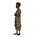 plain sideview of a man with african colorfull descert clothes. mali style