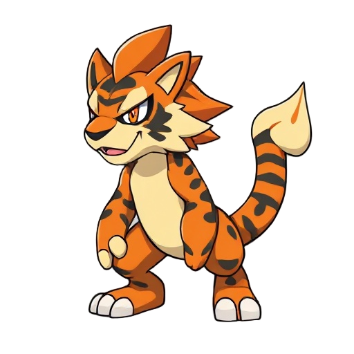 a pokémon like fire tiger badass